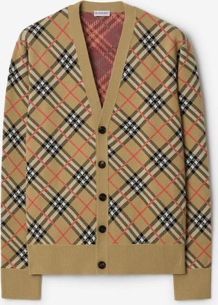 Burberry Check Cotton Wool Cardigan