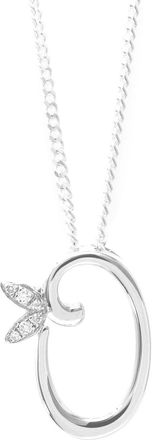 Say It With Winged Diamond Initial Necklace - Sterling Silver - O/20