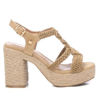 Xti Womens Heeled Jute Sandals In Beige