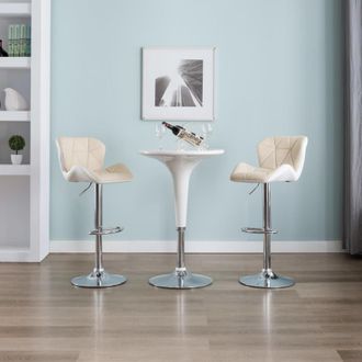 vidaXL Taburetes De Cocina 2 Unidades Cuero Sint&eacute;tico Color Crema Vidaxl