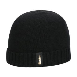 Borsalino Beanies, unisex, Black, Size: ONE SIZE Soft Eco Cashmere Ribbed Beanie