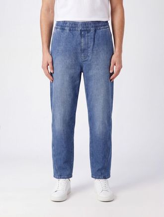 Emporio Armani Jeans a gamba larga in denim con vita elasticizzata