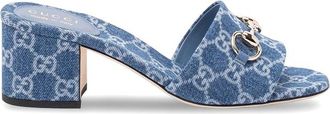 Gucci Horsebit GG Patterned Sandals