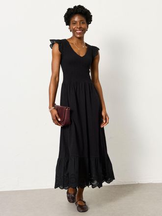 Fat Face FatFace Demi Black Regular Jersey Midi Dress