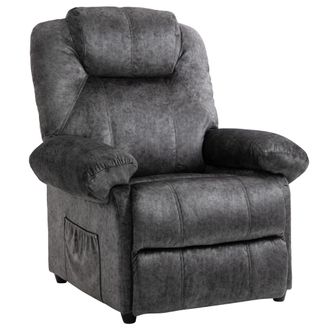 OEM Sill&oacute;n Relax Reclinable Manual Sill&oacute;n Relax De Terciopelo Con Reposabrazos Reposapi&eacute;s Acolchado Grueso Negro