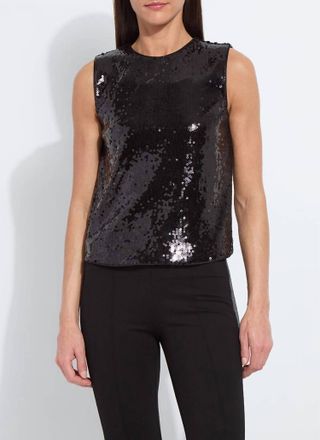 Lyss&eacute; Adaline St Sequin Shell Top In Black Sequin