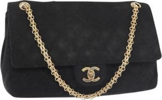 Chanel Pre-owned Cotton Schoudertas - Dames - Vintage Schoudertas - Zwart - ONE Size - Katoen - Vintage