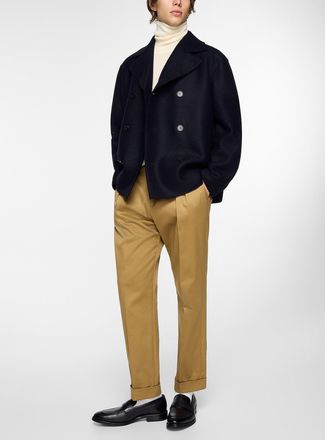 Harris Wharf London Mens Double-breasted pressed wool peacoat