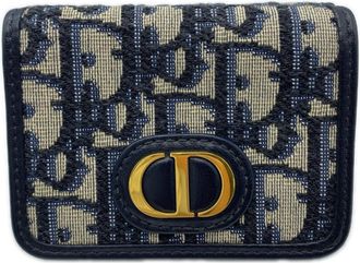 Dior Gray Navy Canvas Wallet (Tri-Fold) (Pre-Owned)