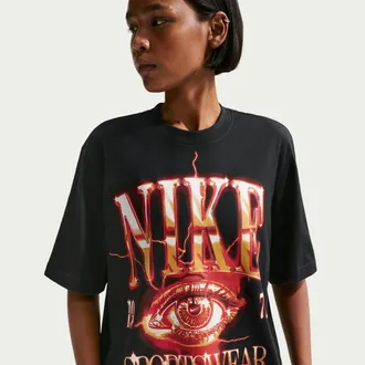 Nike Womens Nike Sportswear Essentials Boxy T-Shirt in Black | IU1703-010