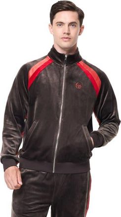 Sergio Tacchini Banda Velour Track Jacket in Mulch at Nordstrom, Size Xx-Large