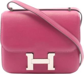 Herm&egrave;s Pre-owned Vintage Shoulder Bag - Dames - Vintage Schoudertas - Roze - ONE Size - Leer - Vintage