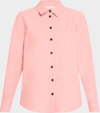 Lafayette 148 New York Button-Down Cotton Shirt