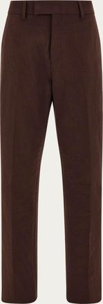 Ferragamo Men Cotton cashmere chinos Brown