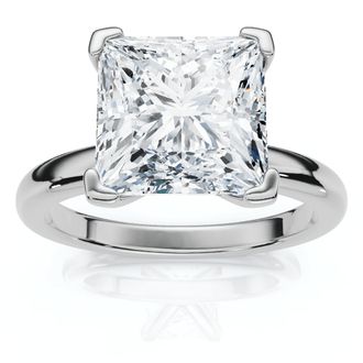 Pompeii3 Certified 2 1/2Ct Princess Cut Diamond Engagement Ring 14k Gold or Pt Lab Grown