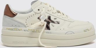 Premiata Sneakers Micol in pelle e camoscio con suola platform