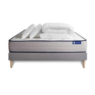 Actisom Pack colch&oacute;n gris l&aacute;tex y espuma viscoel&aacute;stica 140 x 190