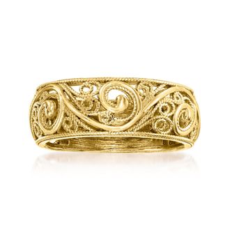 Ross-Simons 18kt Gold Over Sterling Scrollwork Ring