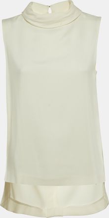 Joseph Off White Crepe Sleeveless Turtle Neck Top