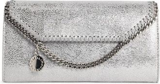 Stella McCartney Falabella Silver Shaggy Deer Crossbody Chain Wallet