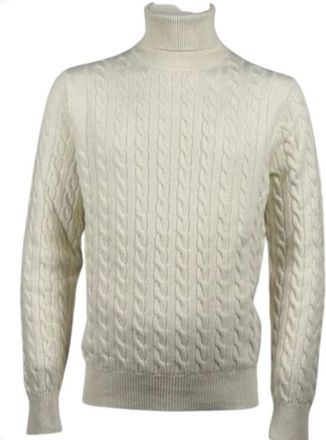 Malo Truien & Vesten, Heren, Beige, XL, Kasjmier, Coltrui van Luxe Kasjmier