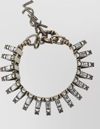 Saint Laurent pyramid crystal chain link bracelet design