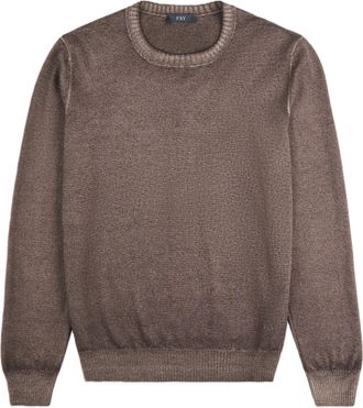 Fay Tailored Long-Sleeve Crewneck Sweater