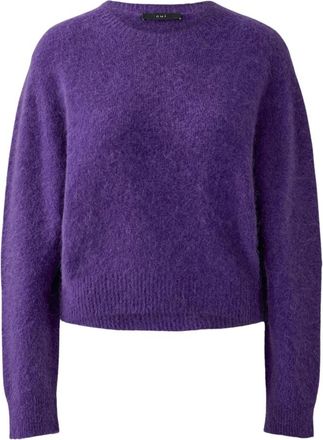 Oui Round-neck Truien - Dames - Ronde hals truien - Paars - XL - Wol - Truien & Vesten