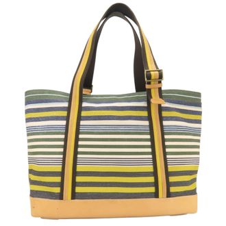 Coach Multi-Color Canvas Leather Tote Bag (Pre-Owned)