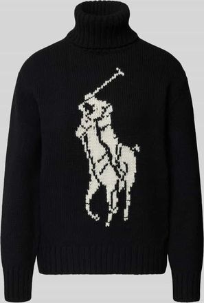Polo Ralph Lauren Rollkragenpullover aus Wolle mit Motiv in BLACK, Größe XXL