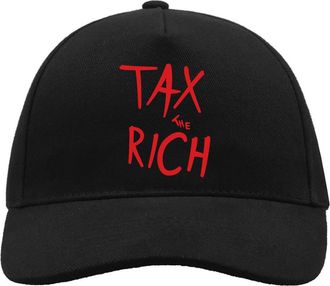 Generic Tax The Rich Comfortable Unisex Brushed Cotton Baseball Trucker Cap with Buckle Black