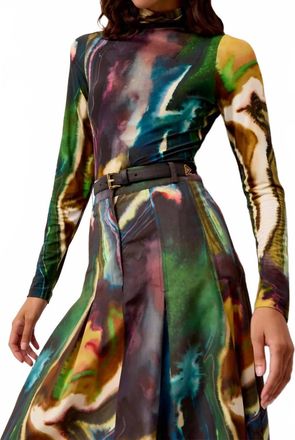 Marie Oliver Eloise Long Sleeve Top In Green