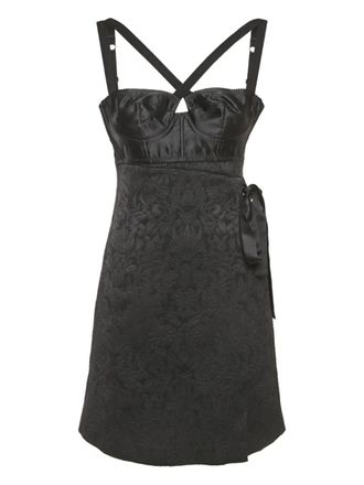 Dolce & Gabbana jacquard bustier midi dress - Black