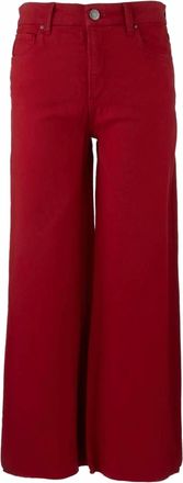 Kut from the Kloth Womens Meg High Rise Wide Leg Pants In Ruby Red