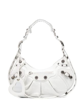 Balenciaga Le Cagole S leather shoulder bag - White