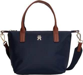 Tommy Hilfiger Womens Popette Small Tote Bag with Removable Crossbody Strap Mini Tote Bag, Space Blue, One Size