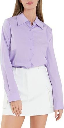 English Factory Accent Collar Poplin Shirt in Lavender at Nordstrom Rack, Size X-Small