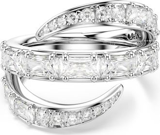 Swarovski Vienna Ring, Mixed Cuts, Swan, White, Rhodium Plated