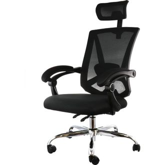 Elama Full Back Adjustable Office Chair with Headrest in Black at Nordstrom