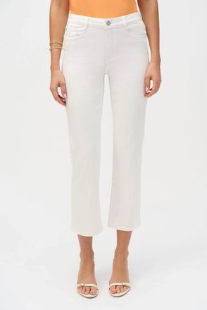 Joseph Ribkoff Denim Classic Cropped Flared Jeans In White