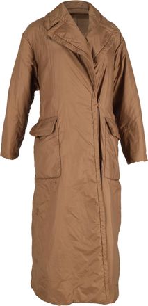 Max Mara Pre-owned Womens Max Cube Greendi Coat with Pockets in Brown Polyamide Nylon - Size Small/Medium