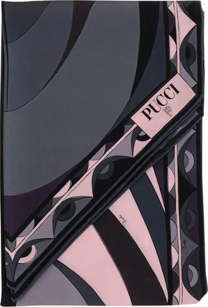 Pucci Foulard in seta con stampa grafica - Grigio