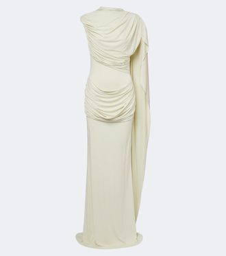 De La Vali Draped jersey gown