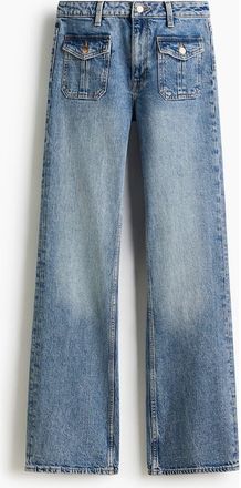 H&M Flared High Jeans in Denim Blue at Nordstrom, Size 18