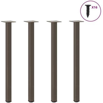 vidaXL Vidaxl - Patas Para Mesa Consola 4 Unidades Acero Natural 72-74 Cm Acero
