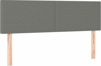 vidaXL Cabeceros 2 Unidades Tela Gris Oscuro 72x5x78/88 Cm Vidaxl