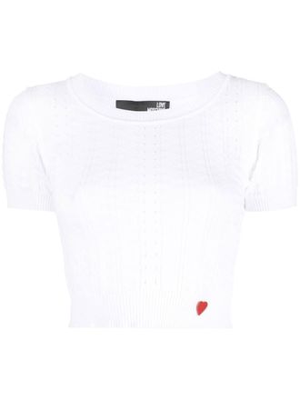 Love Moschino Tanktop met logoplakkaat - Wit