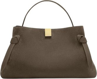 Yuzefi Gyoza Suede - Dames - Handtassen - Bruin - ONE Size - Leer - Tassen