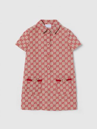 Gucci Abito chemisier in misto cotone con motivo GG