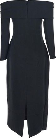 Solace London Womens Yuni Black Dress With Square Neckline Polyester